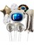 Uzay Galaksi Astronot Kozmik Balon Set Yıldız Balon Folyo Set Konsept Doğum Günü Set Yaş Balon Set 1