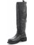 Black Leather Kadın Bot & Bootie HD0777163203 5