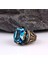 Blue Topaz Taşlı Erkek Gümüş Yüzük 2