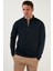 Pamuklu Slim Fit Yarım Fermuarlı Dik Yaka Sweat Erkek Sweat 5905400 1