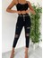 Yüksek Bel 5 Düğme ve Yırtık Detaylı Kot Pantolon Jean 3