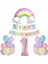 1 Yaş Gülen Gökkuşağı Pembe Rakam Folyo Balon Set 1