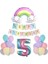 5 Yaş Gülen Gökkuşağı Rakam Folyo Balon Set 1