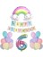 6 Yaş Gülen Gökkuşağı Rakam Folyo Balon Set 1