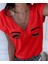 Göz Baskılı Bluz (Kırmızı) 1