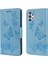 Kelebekler Çiçek Desen Tasarımı Deri Deri Cüzdan Stand Samsung Galaxy A32 4g Eu Versiyonu (Yurt Dışından) 1