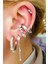 Tekli, Twin Star Gümüş Piercing Küpe 2