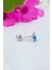 Tekli, Blue Eye Gümüş Piercing Küpe 3