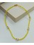 Handmade El Yapımı Sarı Renk Gold Aksesuarlı Kalp Inci Detaylı Kadın Kolye 1