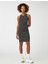Midi Elbise Kolsuz Bodycon Halter Yaka Dar Kesim 3