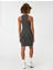 Midi Elbise Kolsuz Bodycon Halter Yaka Dar Kesim 4