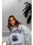 Baskılı Kapşonlu 3 Iplik Sweatshirt 3