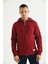 Bordo Kapüşonlu ve Kanguru Cep Detaylı Sweatshirt 2