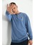 Erkek Mavi Asit Yıkama Sırt Baskı Detaylı Sweatshirtt 5