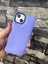iPhone 14 Puffer Şişme Kılıf Iç Kısmı Kadifeli Kapak Lila 1
