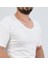 Erkek Beyaz Geniş Yaka %100 Pamuk Over Size T-Shirt 1