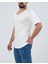 Erkek Beyaz Geniş Yaka %100 Pamuk Over Size T-Shirt 3