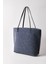 Kadın Gri Büyük Boy Keçe Kumaş Shopper Tote Omuz Çantası 3