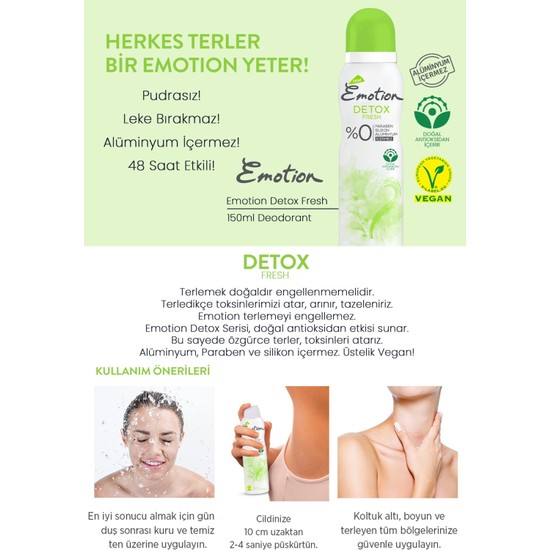 Emotion Detox Fresh Deodorant 3x150ml Fiyatı Taksit Seçenekleri