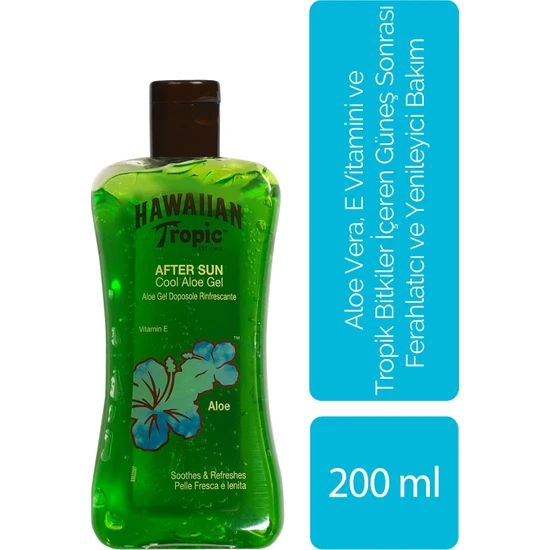 Hawaiian Tropic Aloe Vera, E Vitamini ve Tropik Bitkiler Içeren Güneş Sonrası Ferahlatıcı ve Yenile