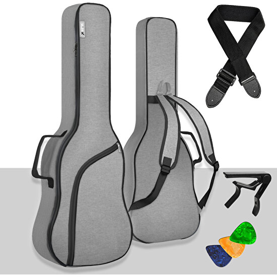 Midex CS-39PAK Klasik Gitar Çantası Gigbag Soft Case Kılıf Su Geçirmez (Askı Capo Pena)