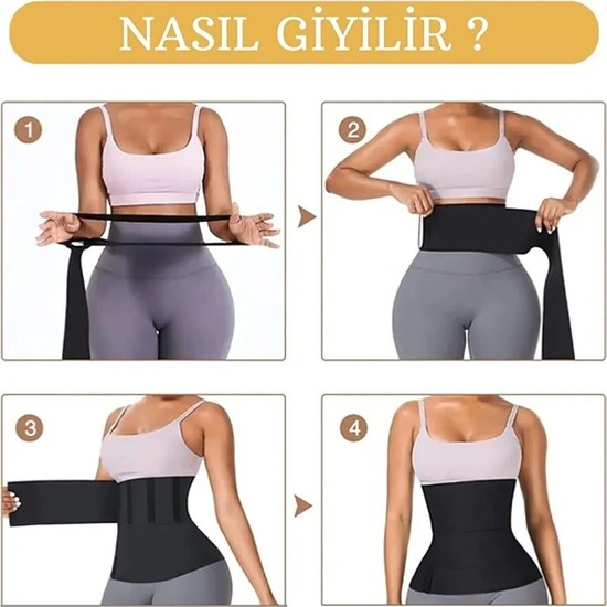 Sauna Suit Kum Saati Sarma 4m Tummy Wrap Waist Trainer Bel Fiyatı