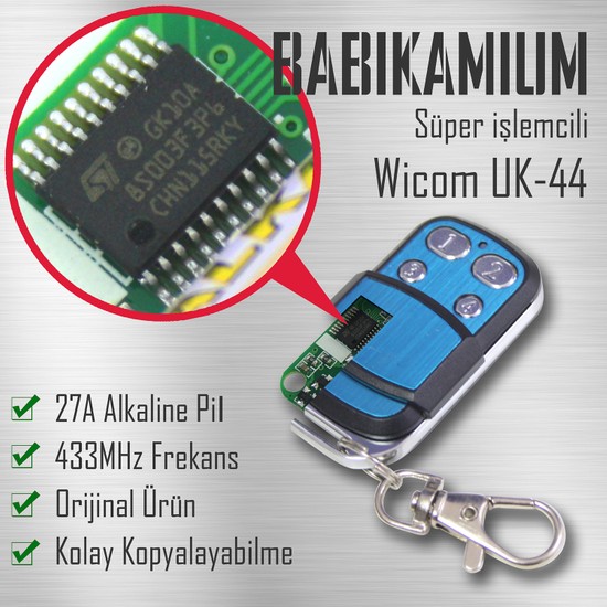 Technic Groups Uk-44 20P Süper Işlemcili Garaj Kepenk Bariyer Kapı Oto Alarm 433MHZ Programlanabilir Akıllı Kumanda