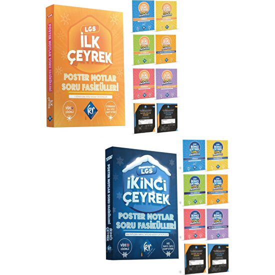 Kr Akademi Yayınları LGS Poster Notlar Ilk Çeyrek ve Ikinci Çeyrek Soru Fasikülleri Kamp Kitabı (16 Kitaplık Set)