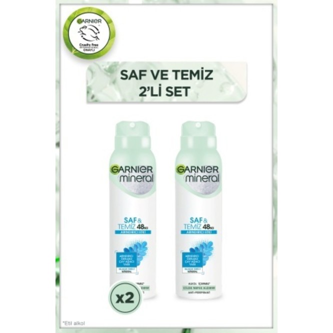 Garnier 2'li Mineral Saf ve Temiz Sprey Kadın Deodorant Seti