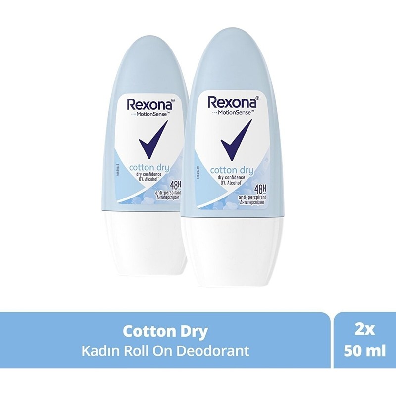 Rexona Cotton Dry 50 ml Kadın Roll On Deodorant 3014260106959 2 Adet