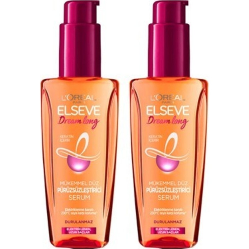 Elseve L'oréal Paris Elseve Dream Long Mükemmel Düz Serum 2×100 ml Kabarma Önleyici Etkiyle