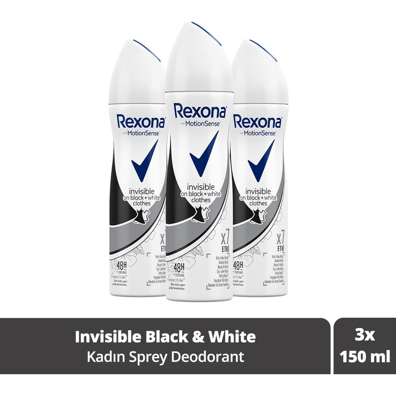Rexona Kadın Deodorant Sprey Invisible On Black White Clothes 150 ml 48 Saat Koruma