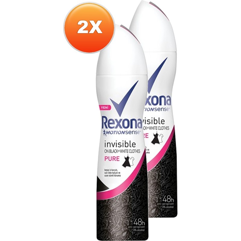 Rexona Invisible On Black + White Clothes Pure Kadın Deodorant 150 Ml. Ikili Paket
