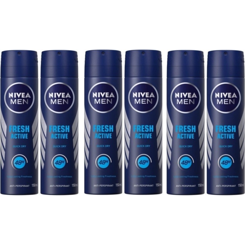 Nivea Men Fresh Active Deodorant 150 ml 6 Adet