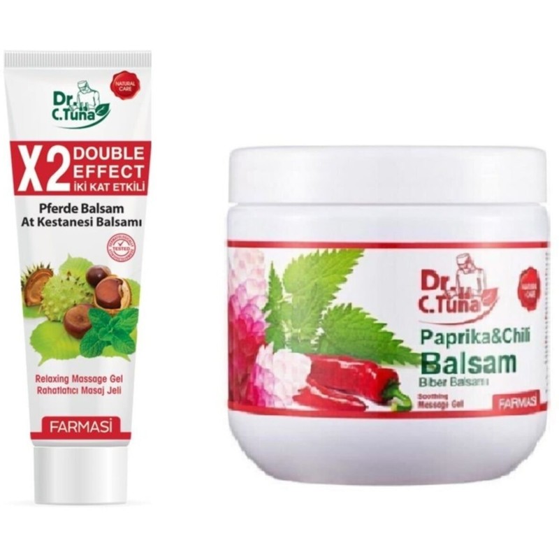 Farmasi Dr.c.tuna Biberli Masaj Jeli 500 ml + Dr. C. Tuna At Kestanesi Kremi 125 ml 2 'li Set