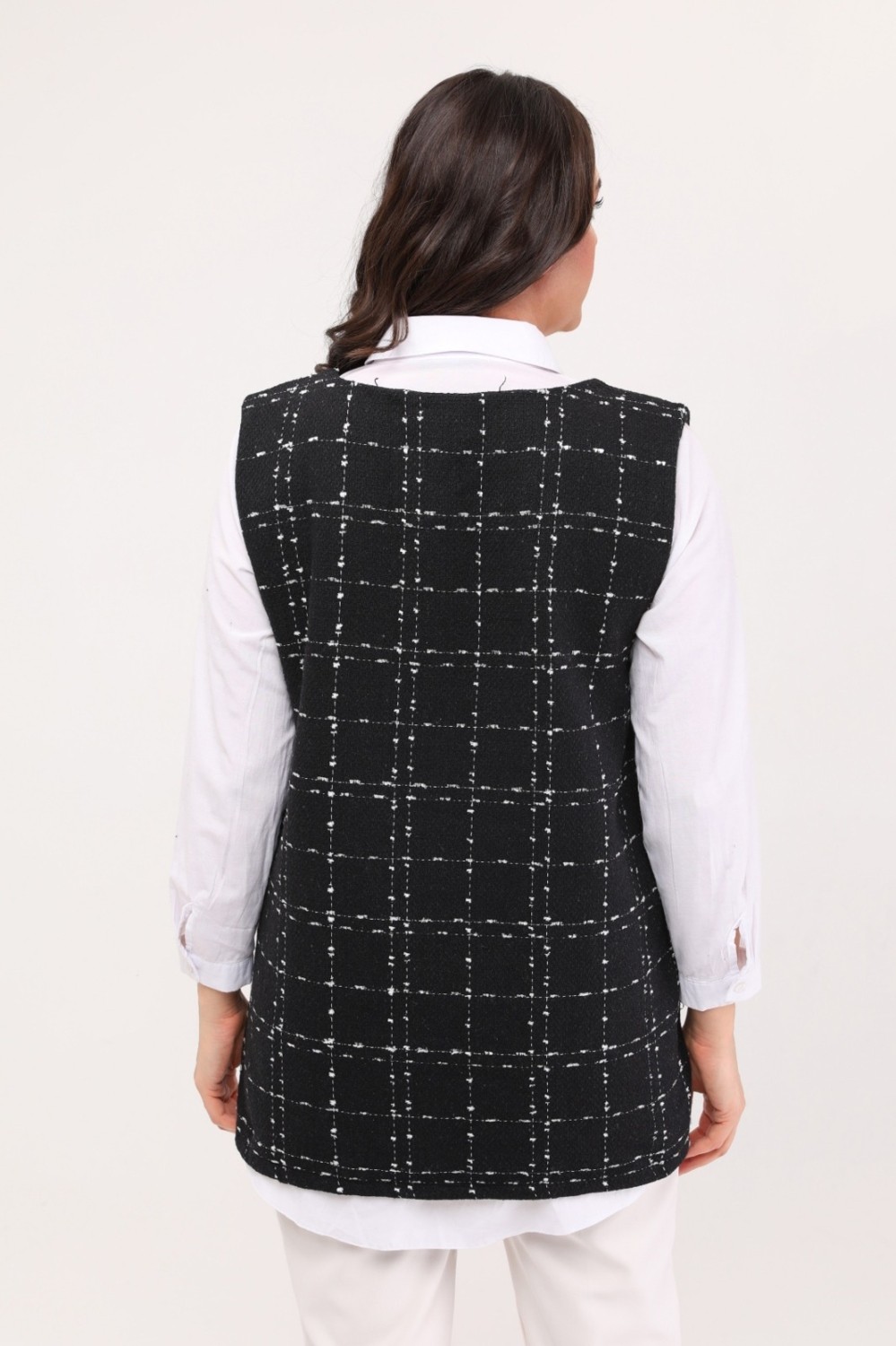 Cng Moda Kadın Büyük Beden Noktalı Tüvit Süveter görsel 5