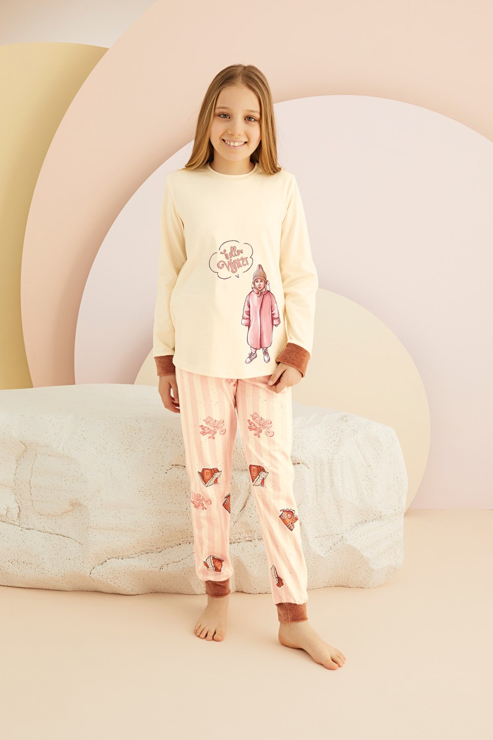 Zeyzey 8465 Kız Ç. Baskılı Pijama Takım