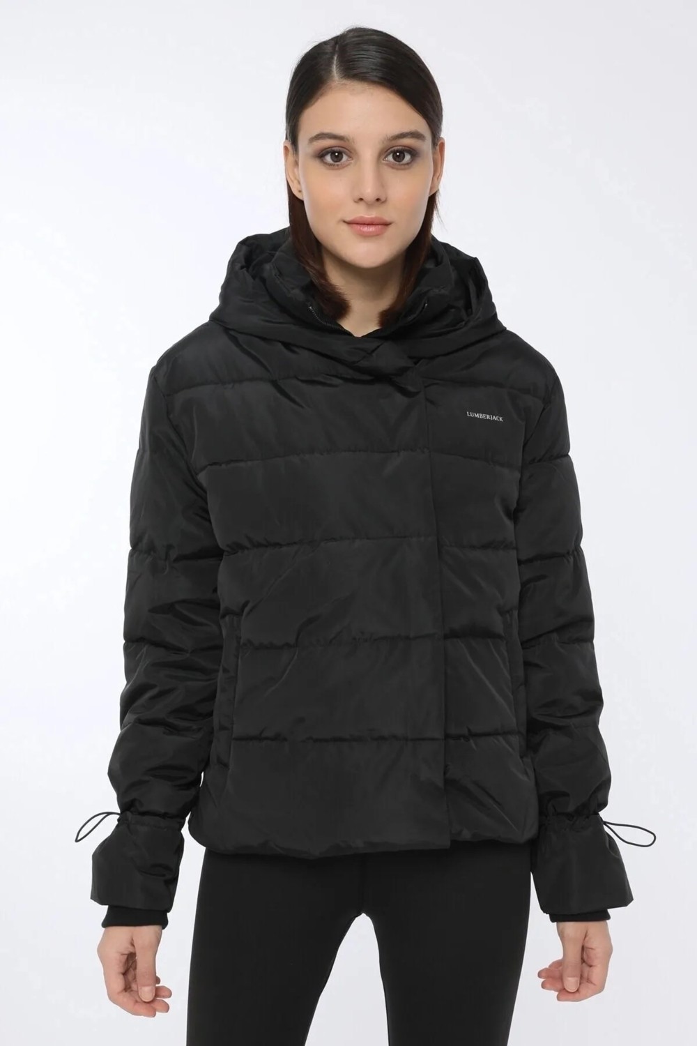 Lumberjack Karina Coat Short Kadın Şişme Mont Siyah V4 görsel 5