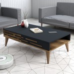 Variant Mobilya Valensiya Orta Sehpa - Modern Tasarım 105x60 cm Ceviz / Antrasit Suntalam Malzeme