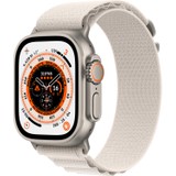 Apple Watch Uyumlu Ultra Gps + Cellular, 49MM Titanium Case With Starlight Alpine Loop - Large MQFR3TU/A