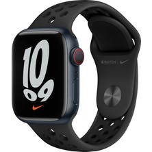 Apple Watch Nike Series 7 Gps + Cellular, 41MM Midnight Aluminium Case With Anthracite/black Nike Sport Band -  MKJ43TU/A