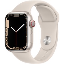 Apple Watch Series 7 Gps + Cellular, 41MM Beyaz Alüminyum Kasa ve Beyaz Spor Kordon -  MKHR3TU/A
