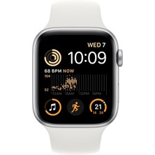 Apple Watch Se Gps 44MM Silver Aluminium Case With White Sport Band - Regular MNK23TU/A