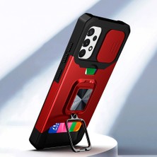 Cool-M Kamera Kaydırıcısı ve Samsung Galaxy A32 4g Için Yerleşik Manyetik Metal Saclı Çizik Dirençli Hibrit Telefon Kasası Kapak Kart Tutucu Kabuğu Eu Versiyonu (Yurt Dışından)