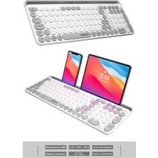 EKW-28 2.4G+Bluetooth BT1+BT2 Çoklu Cihaz Bağlantılı Ulta İnce Q (Mac-Wın-Ios-Android) Kablosuz Klavye