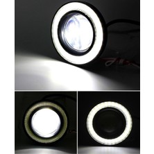 STS Oto Aksesuar Ford Focus 3 Uyumlu, Universal Mercekli LED Angel Sis Farı, 76MM Beyaz Renk