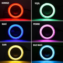 STS Oto Aksesuar Ford Focus 3 Uyumlu, Universal Mercekli LED Angel Sis Farı, 76MM Beyaz Renk