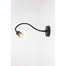 Mikro Aydınlatma Swan Siyah Yatak Başı Okuma Lambası LED Aplik 1.1W Gün Işığı 3000K