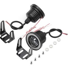 STS Oto Aksesuar Peugeot Boxer Uyumlu, Universal Mercekli LED Angel Sis Farı, 76MM Beyaz Renk