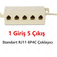 1 Giriş 5 Çıkış Kablolu RJ11 6P4C Telefon Çoklayıcı